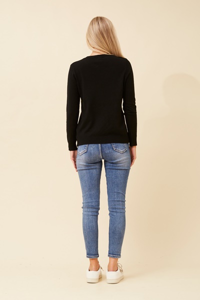 ANGIE SOLID KNIT PULLOVER