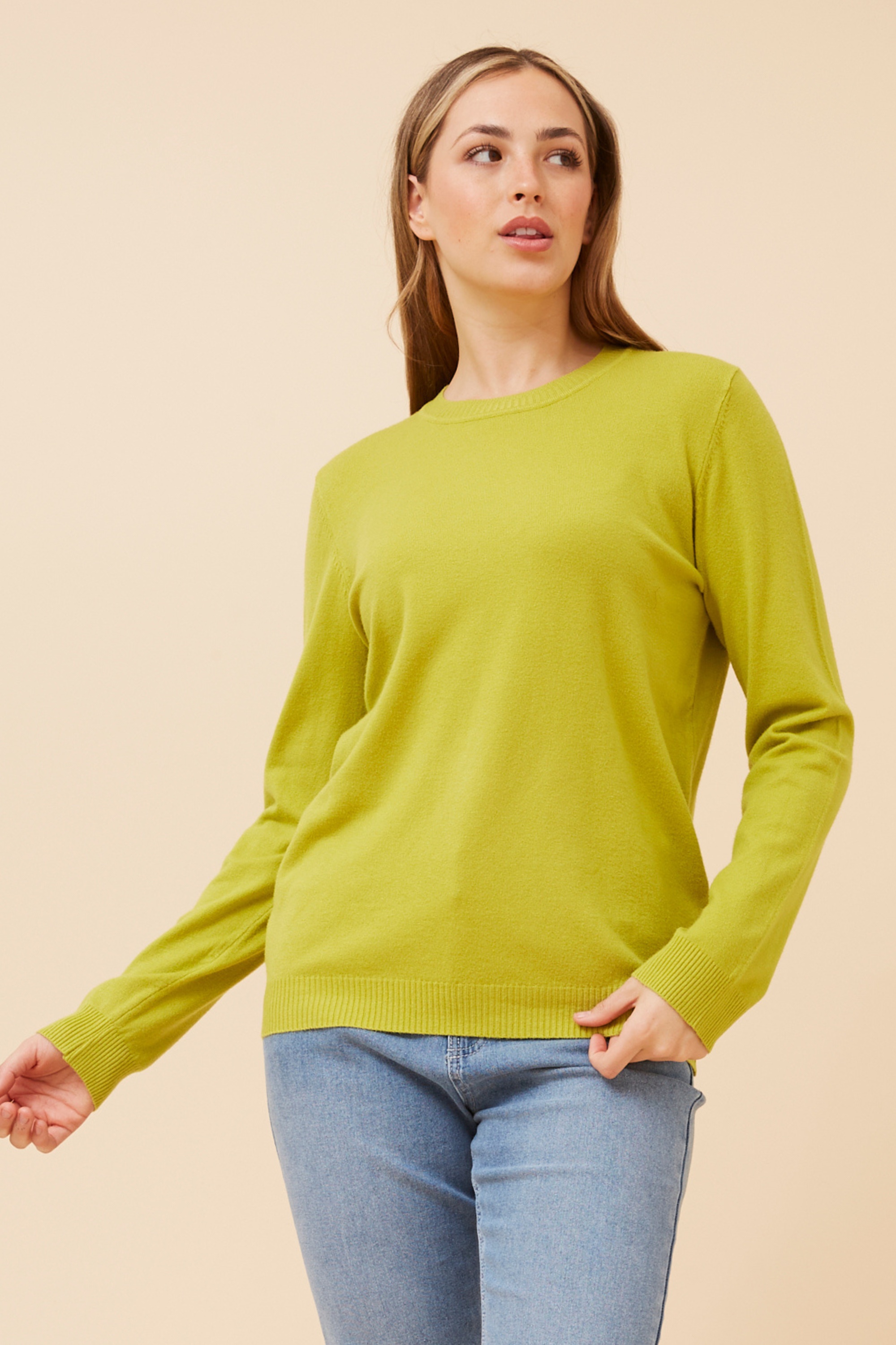 ANGIE SOLID KNIT PULLOVER