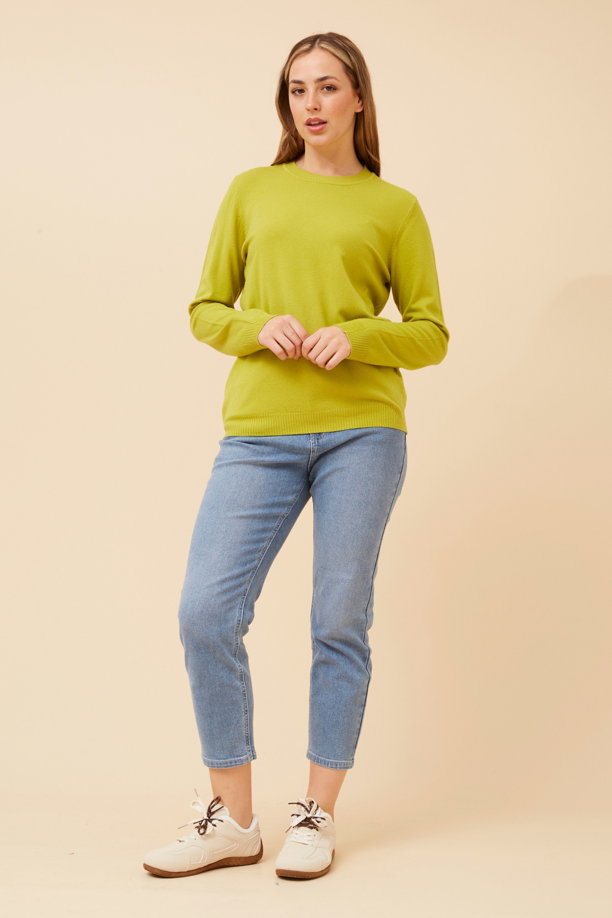 ANGIE SOLID KNIT PULLOVER