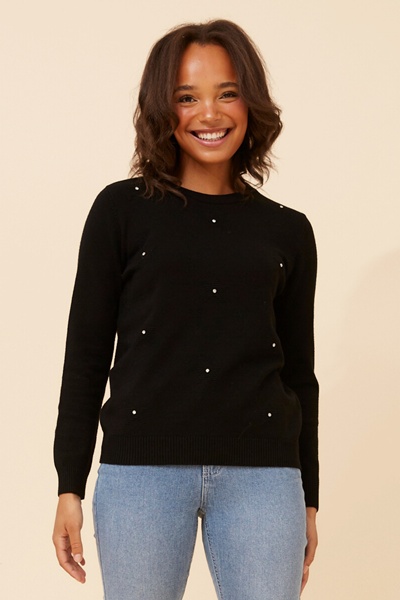 ANGIE STAR PATTERN KNIT PULLOVER