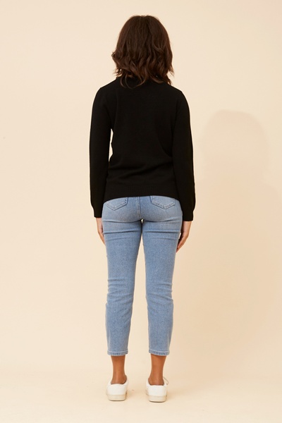 ANGIE STAR PATTERN KNIT PULLOVER
