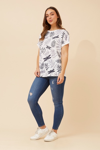 ANIANA LEAF PRINT TOP