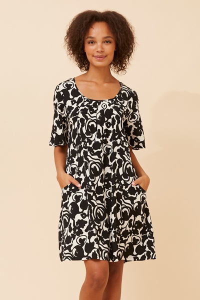 ANIKA ABSTRACT PRINT SHORT DRESS