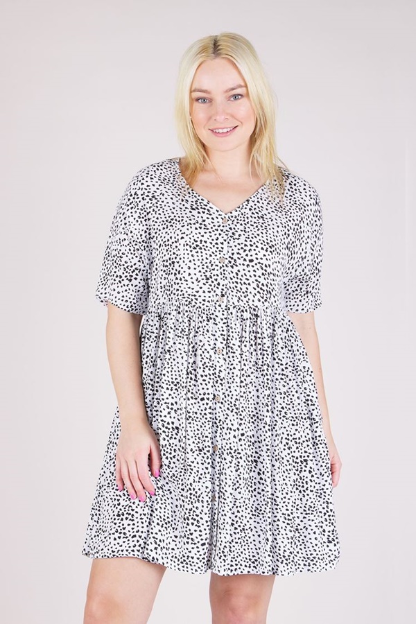 ANIMAL PRINT BABYDOLL DRESS ANIMAL PRINT BABYDOLL DRESS