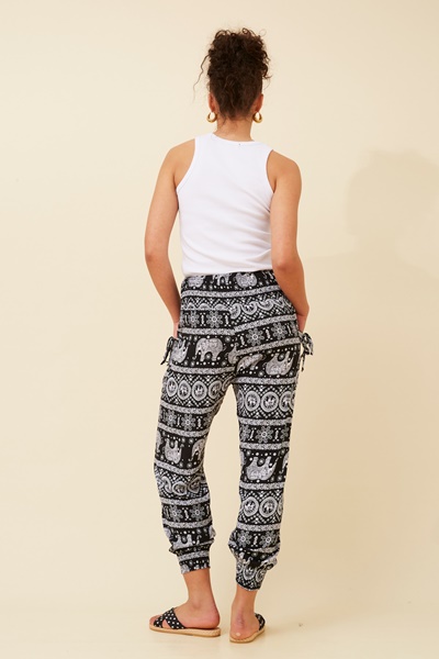 ANIMAL PRINT BOHO HAREM PANTS