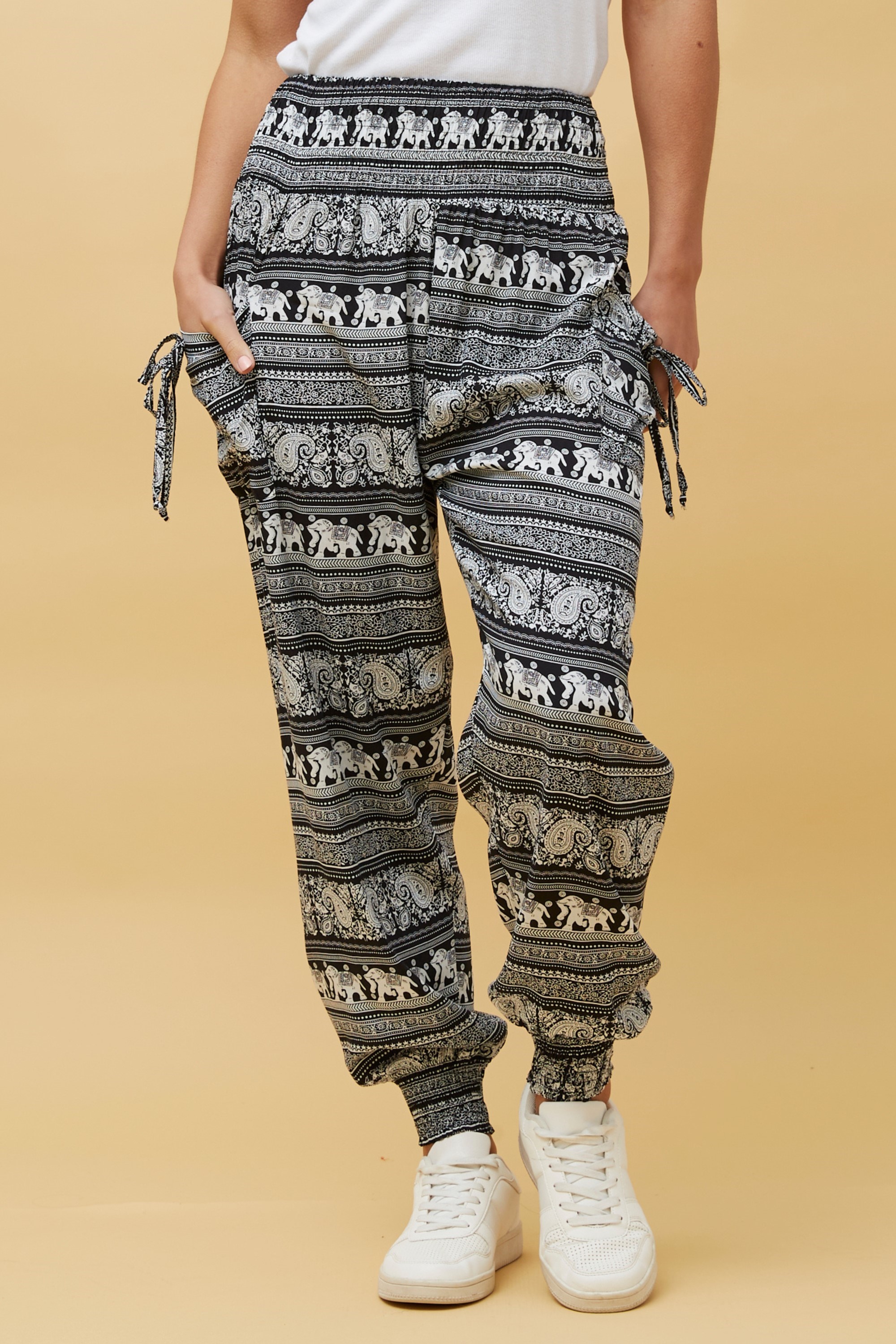 Buy Esobo Women's Comfy Boho Pants Loose Yoga Pants Hippie Pajama Lounge  Boho Elephant Pajama Pants, Coffee, Small at Amazon.in