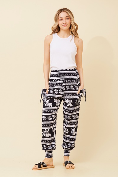 ANIMAL PRINT BOHO HAREM PANTS