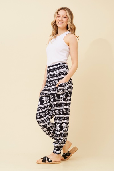 ANIMAL PRINT BOHO HAREM PANTS