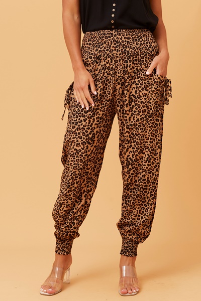 ANIMAL PRINT HAREM PANTS