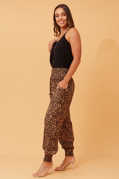 ANIMAL PRINT HAREM PANTS