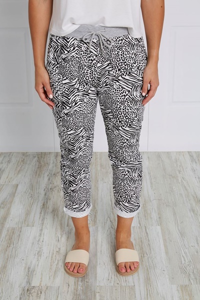 ANIMAL PRINT JOGGER PANTS