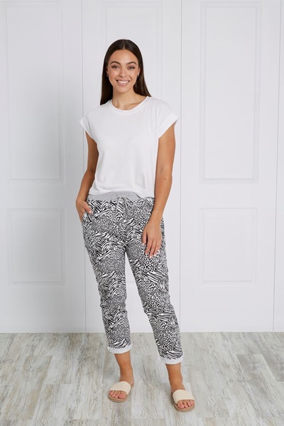 ANIMAL PRINT JOGGER PANTS