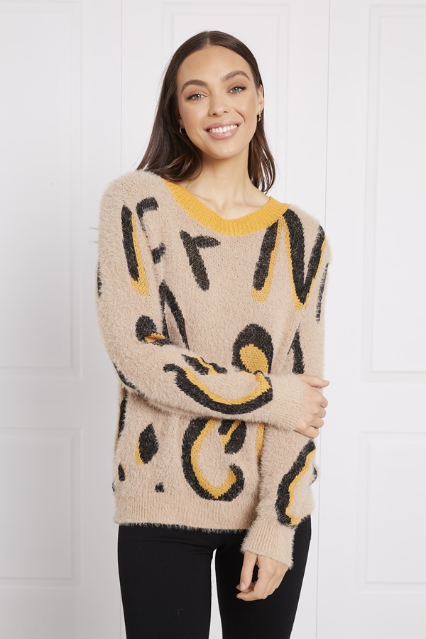ANIMAL PRINT KNIT JMUPER ANIMAL PRINT KNIT JMUPER
