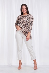 Animal print raglan top