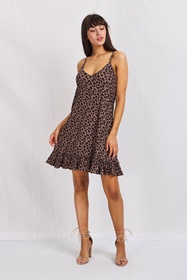 Animal print slip style dress