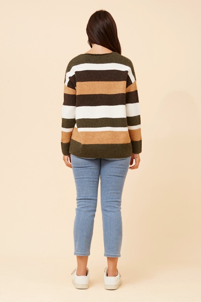 ANISE STRIPE PRINT KNIT PULLOVER