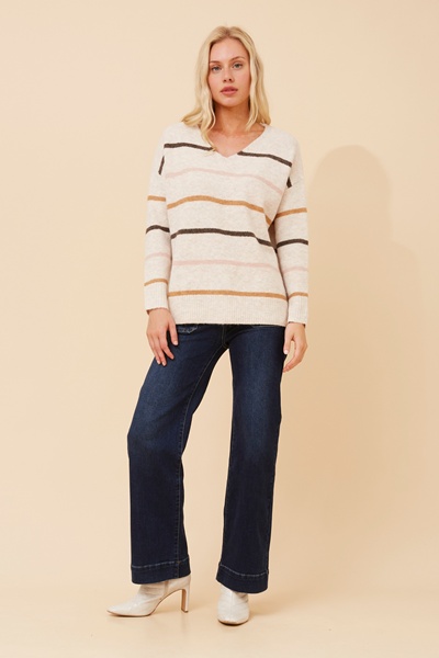 ANISE STRIPE PRINT KNIT PULLOVER