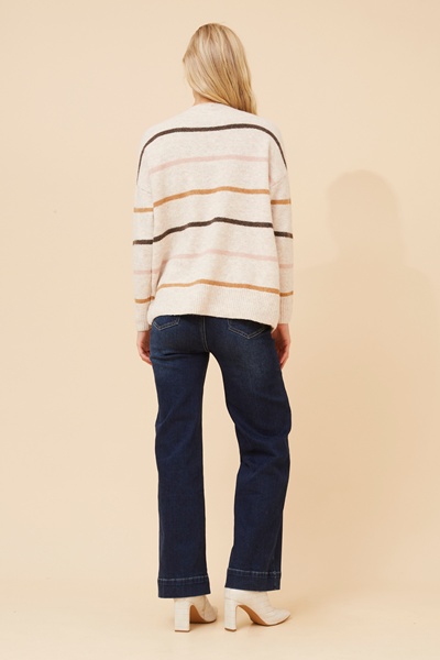ANISE STRIPE PRINT KNIT PULLOVER