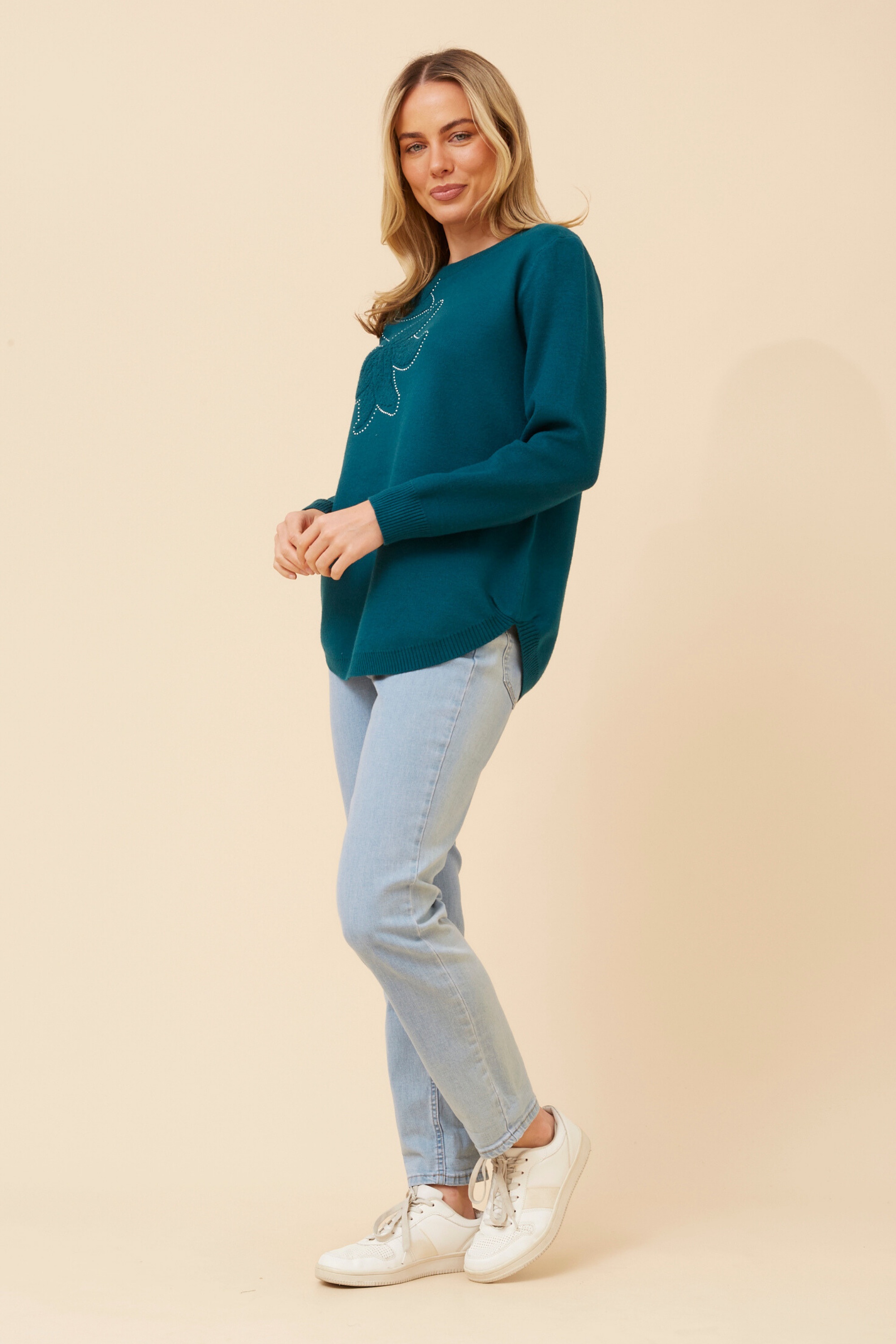 ANITA FLORAL EMBROIDERED PULLOVER