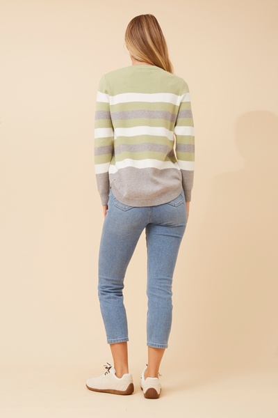 ANITA STRIPE PRINT KNIT PULLOVER