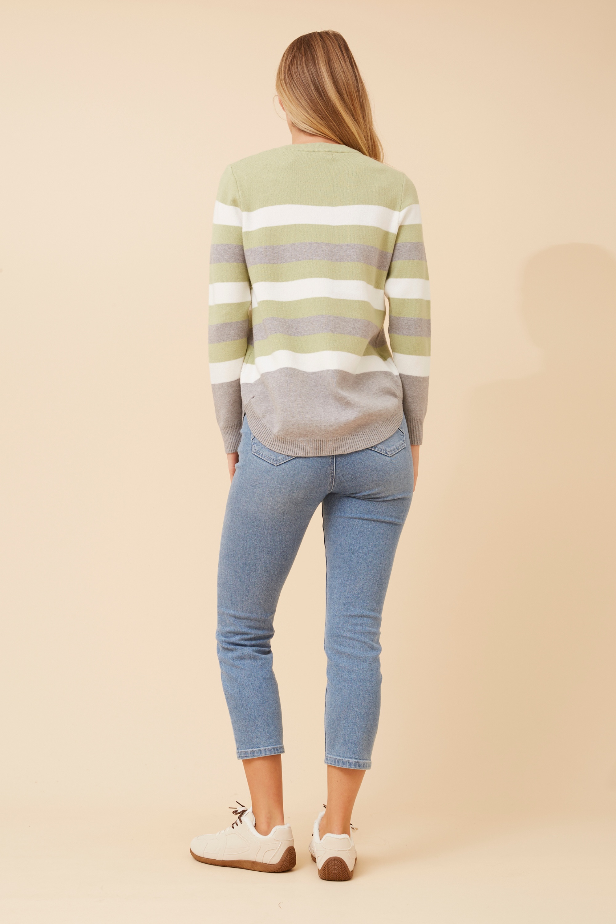 ANITA STRIPE PRINT KNIT PULLOVER