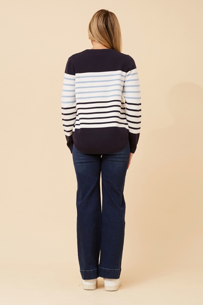 ANITA STRIPE PRINT KNIT PULLOVER