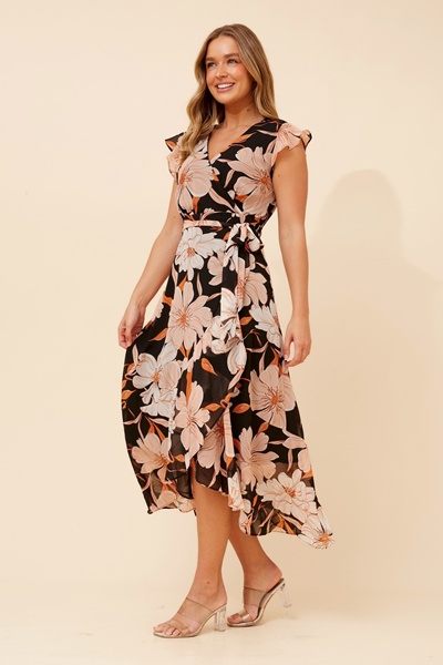 ANNEKA FLORAL WRAP DRESS