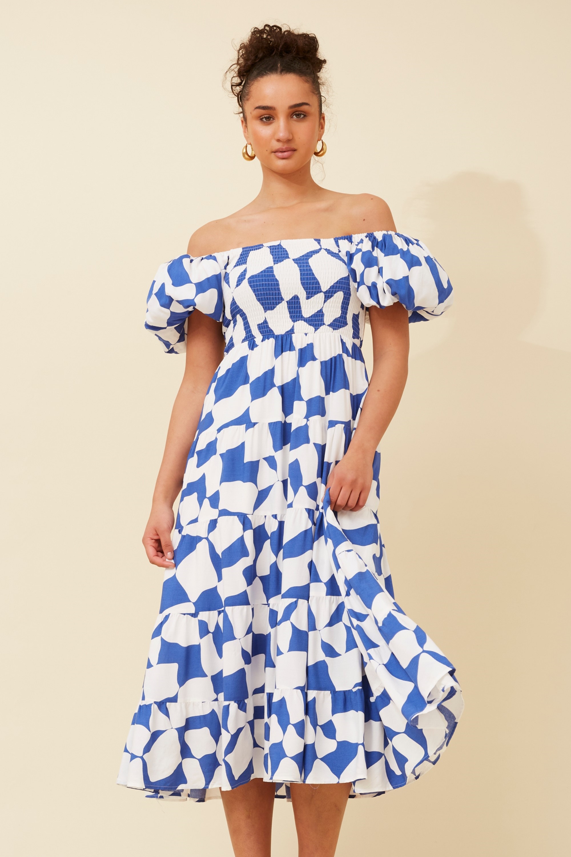 Abstract midi dress best sale