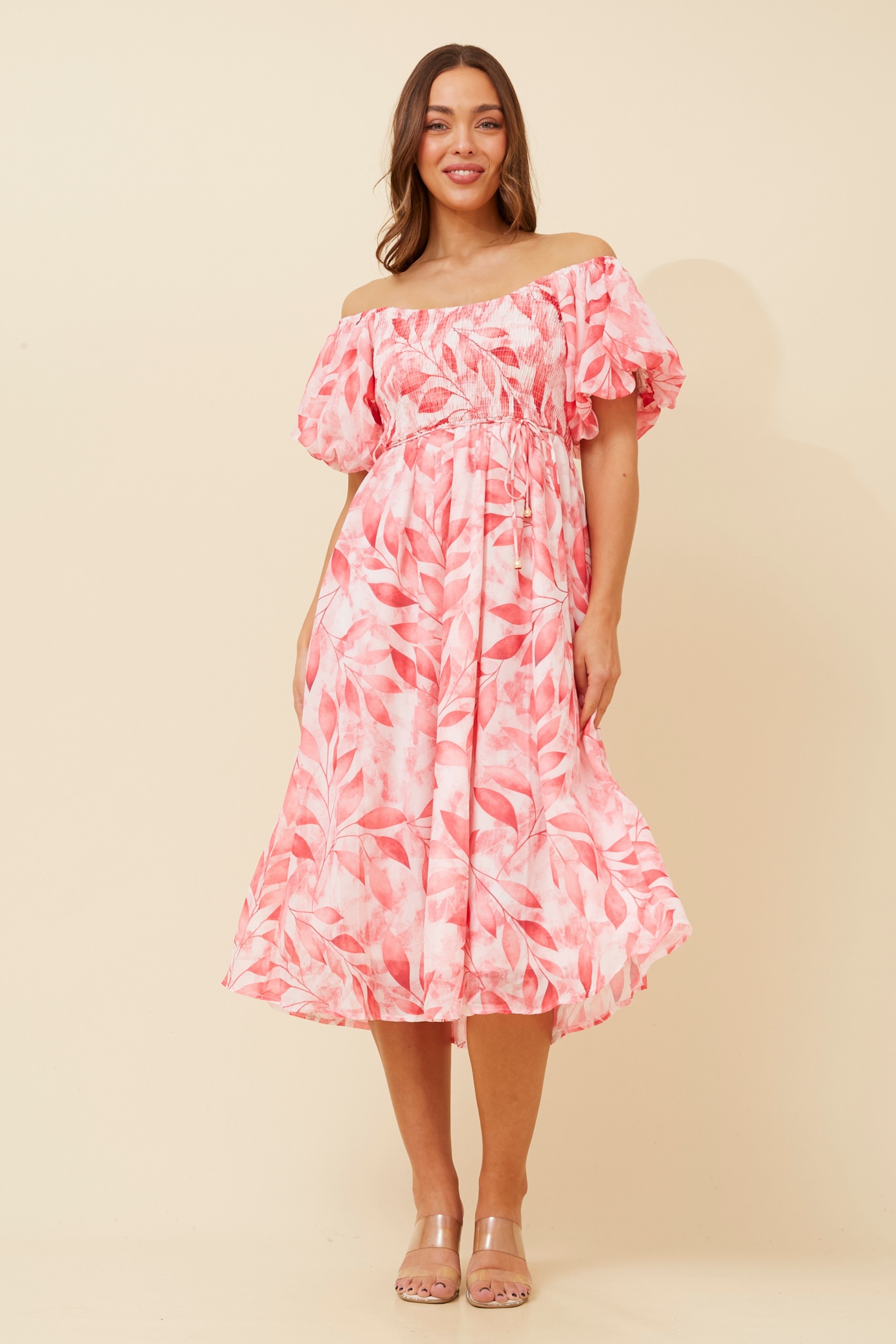 ANOK PUFF SLEEVE MIDI DRESS