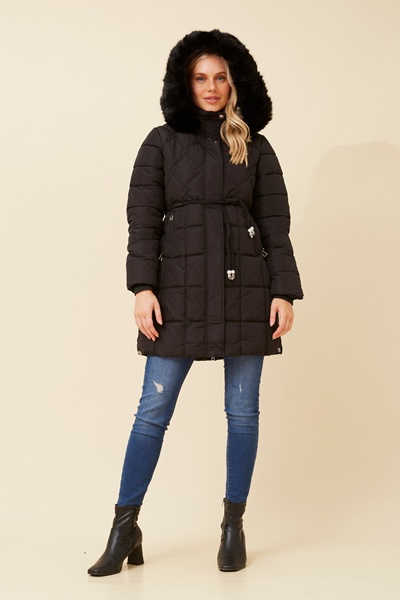ANOUK FUR TRIM PUFFER COAT