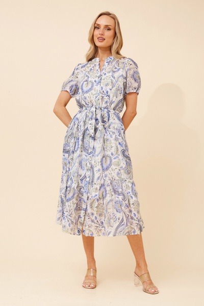 ANTIKA PAISLEY PRINT MIDI DRESS