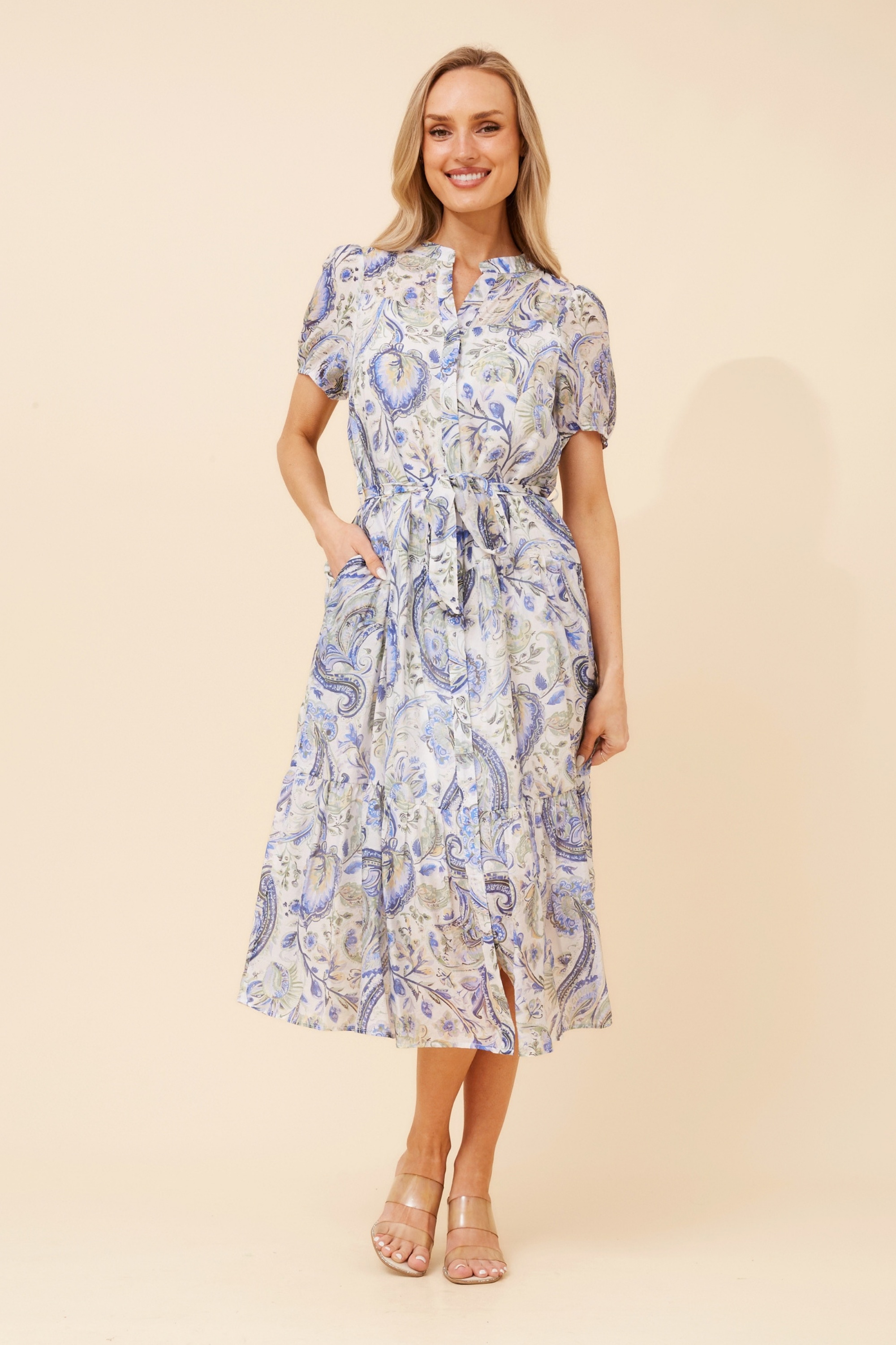 ANTIKA PAISLEY PRINT MIDI DRESS
