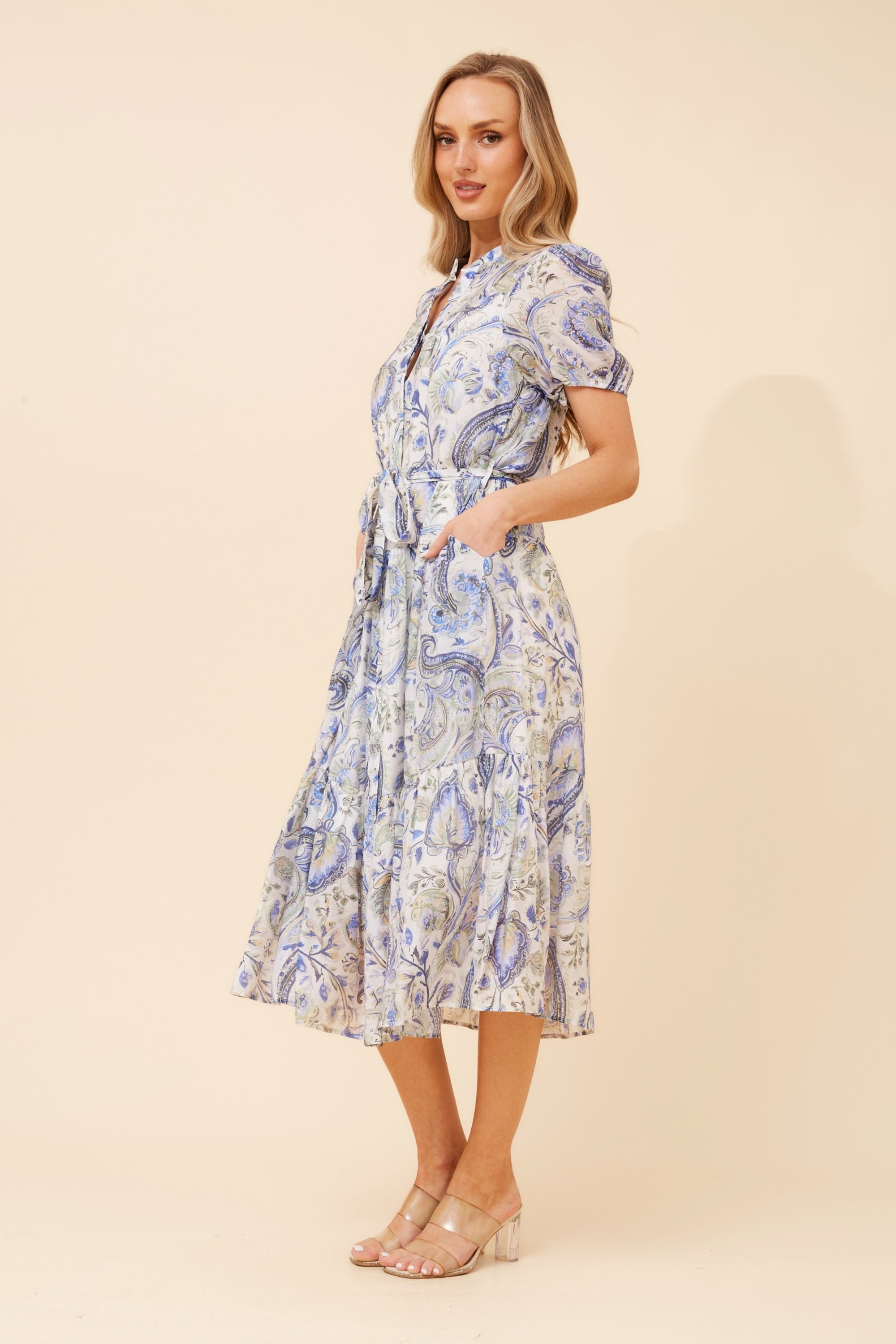 ANTIKA PAISLEY PRINT MIDI DRESS