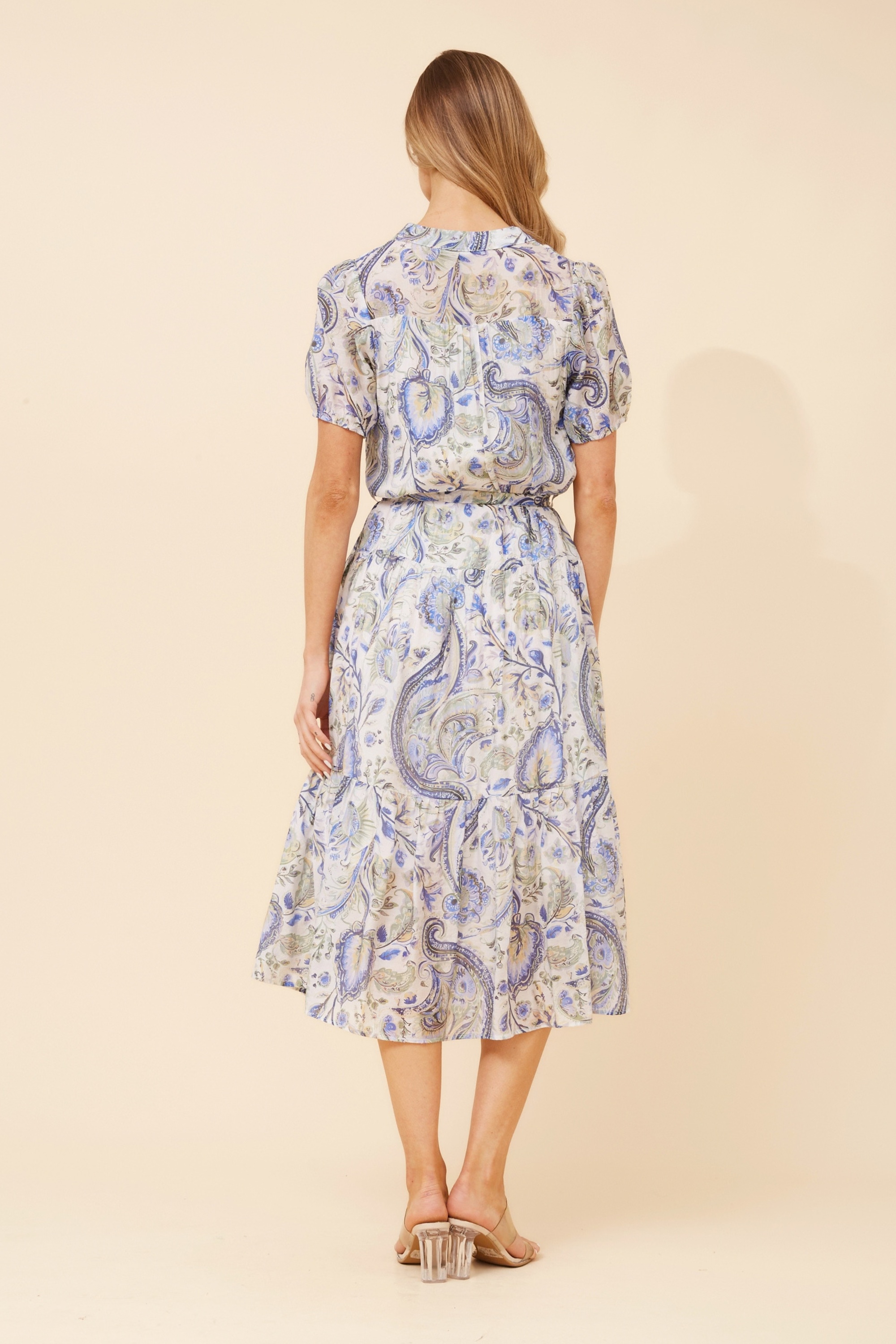 ANTIKA PAISLEY PRINT MIDI DRESS