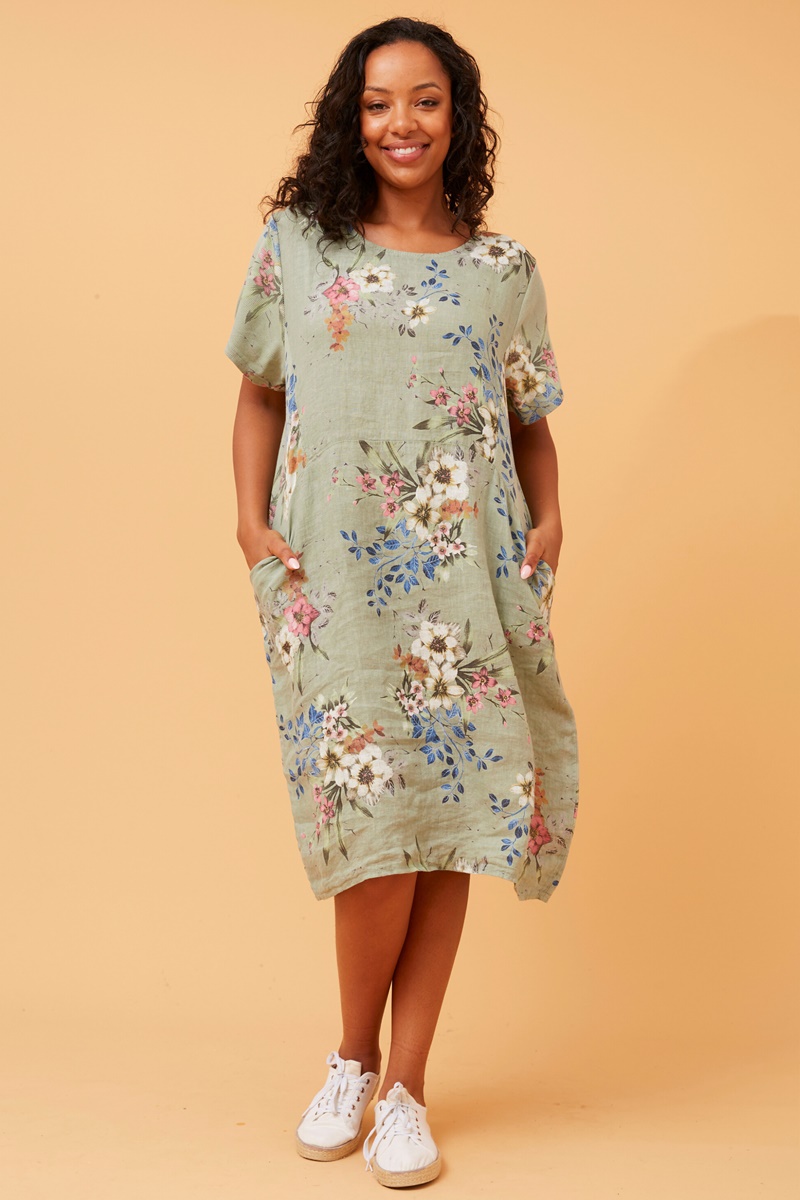 Floral discount linen dress