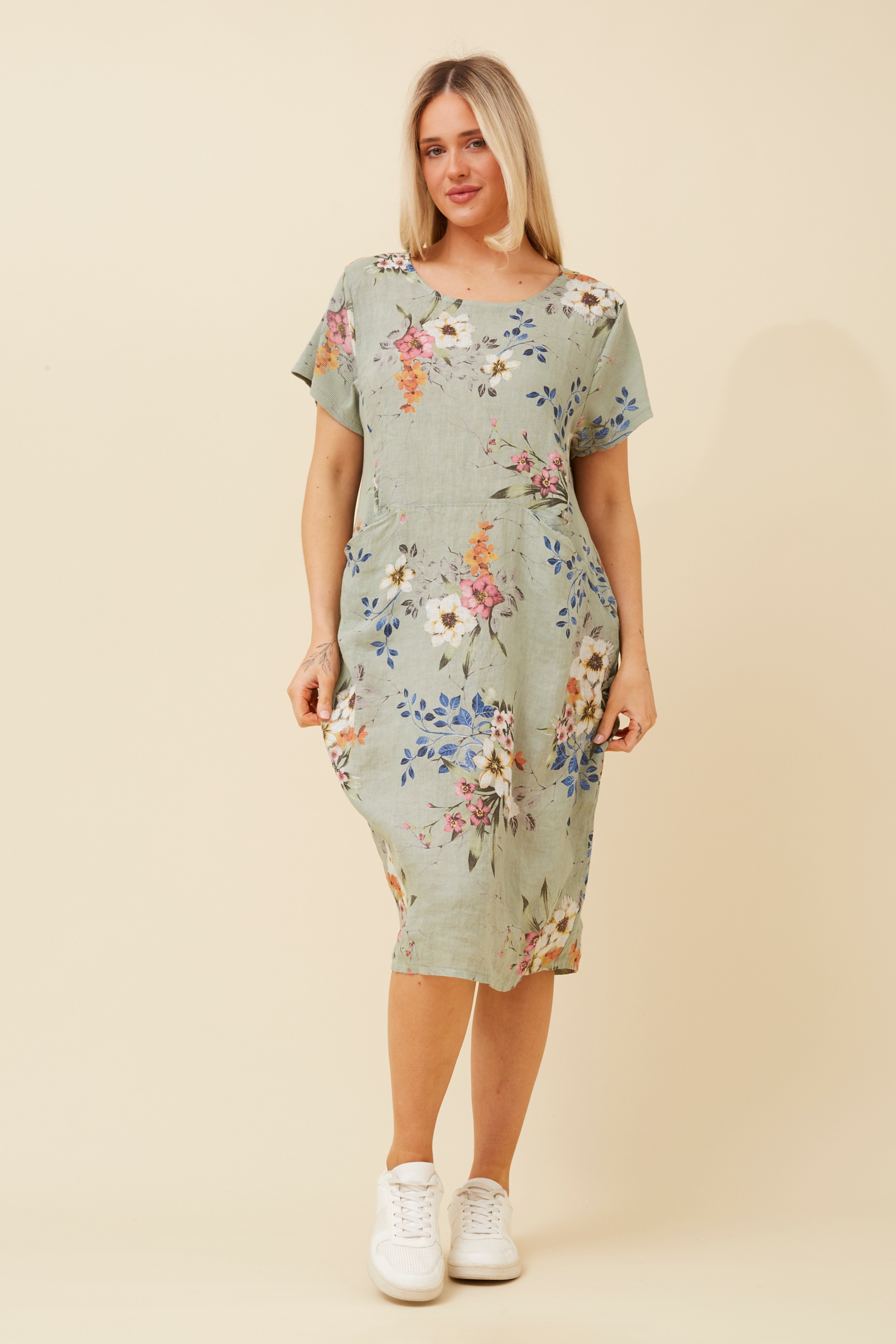 ANTONELLA LINEN FLORAL DRESS