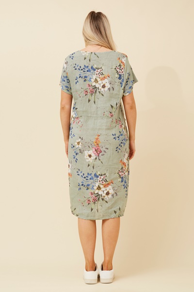 ANTONELLA LINEN FLORAL DRESS