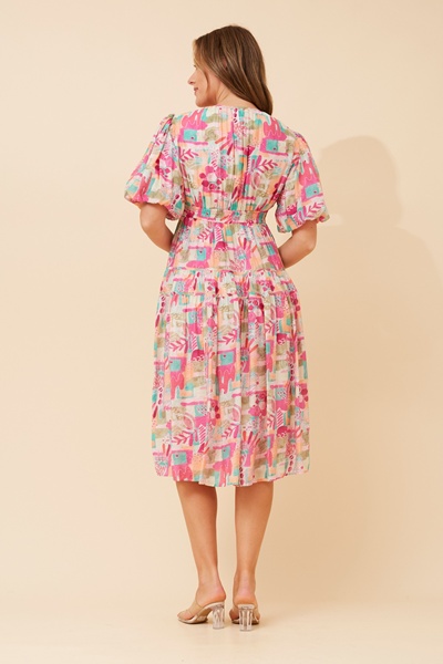 ANUSHKA ABSTRACT PRINT MIDI DRESS