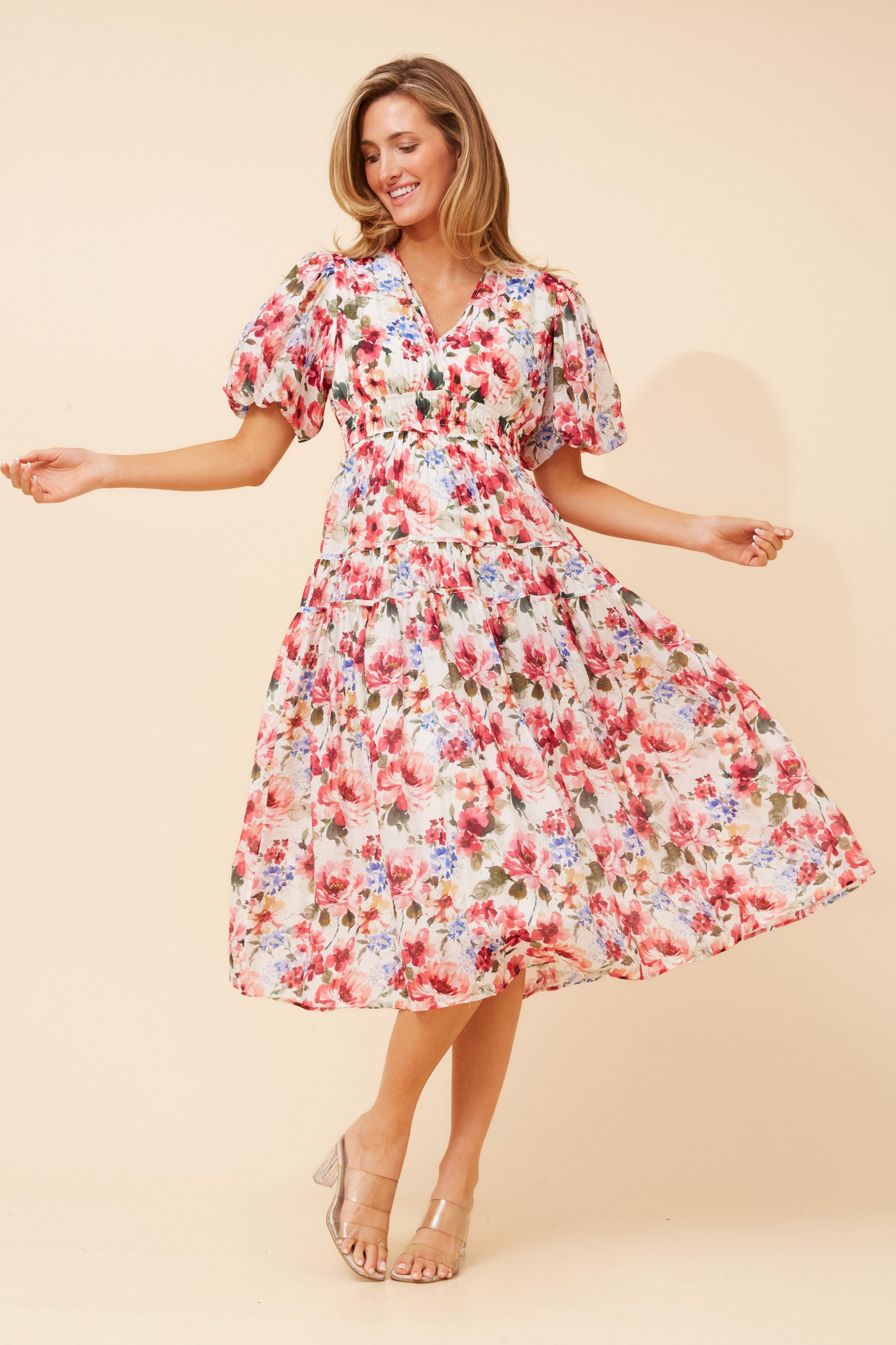 ANUSHKA FLORAL MIDI DRESS