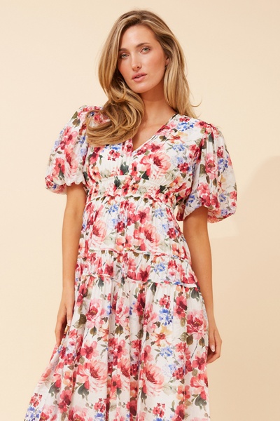 ANUSHKA FLORAL MIDI DRESS