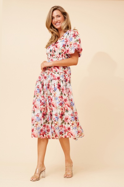 ANUSHKA FLORAL MIDI DRESS