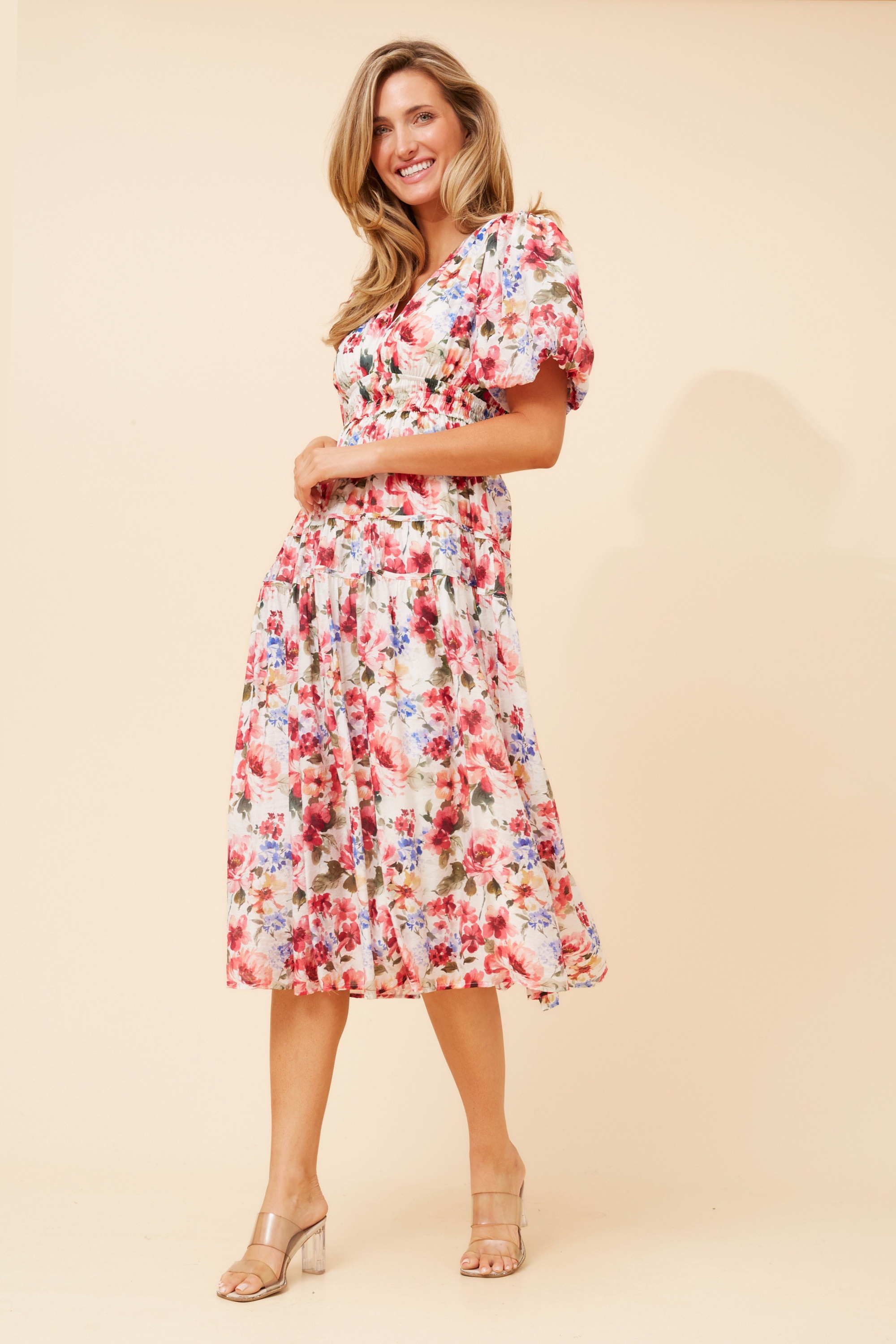 ANUSHKA FLORAL MIDI DRESS