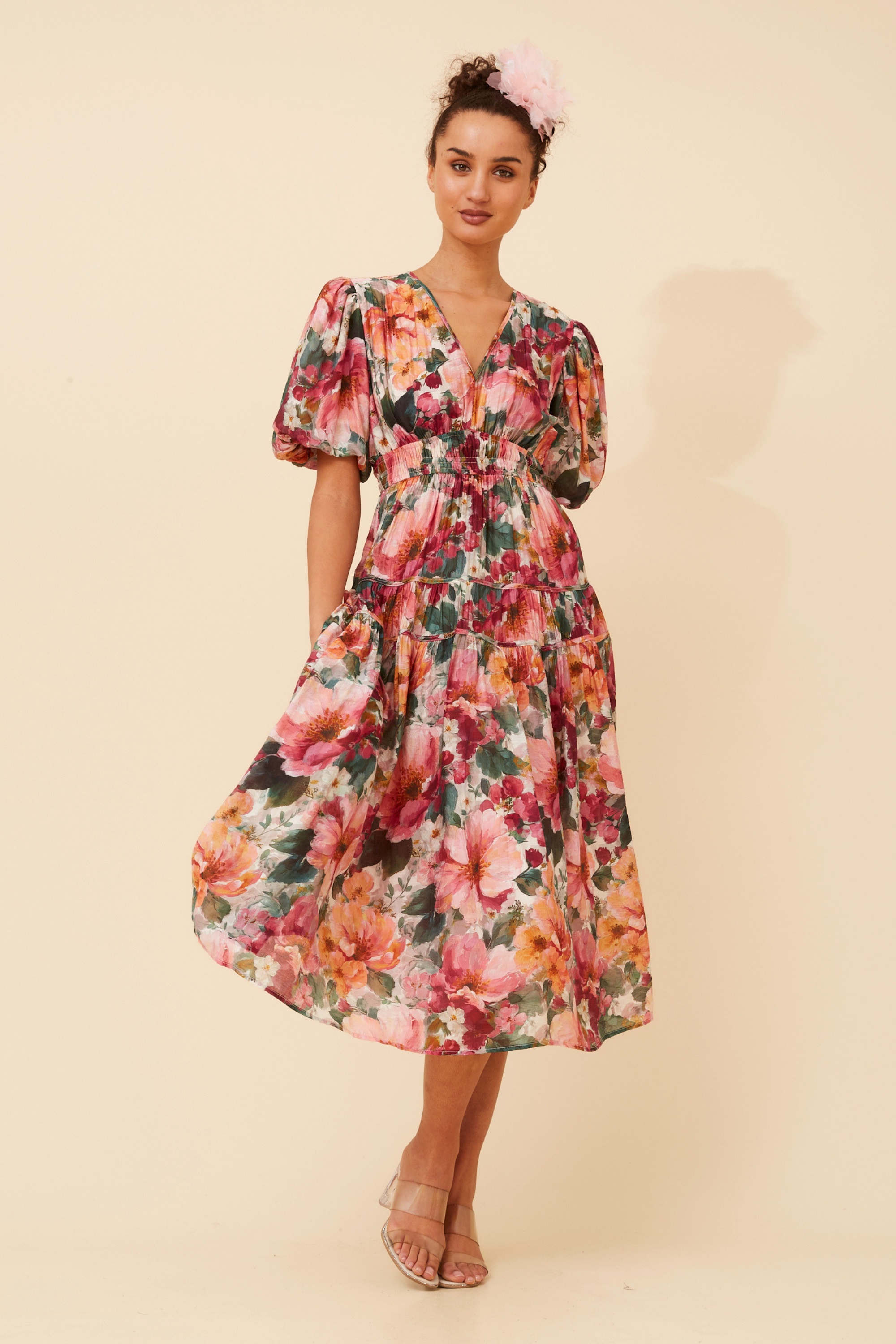 ANUSHKA FLORAL MIDI DRESS