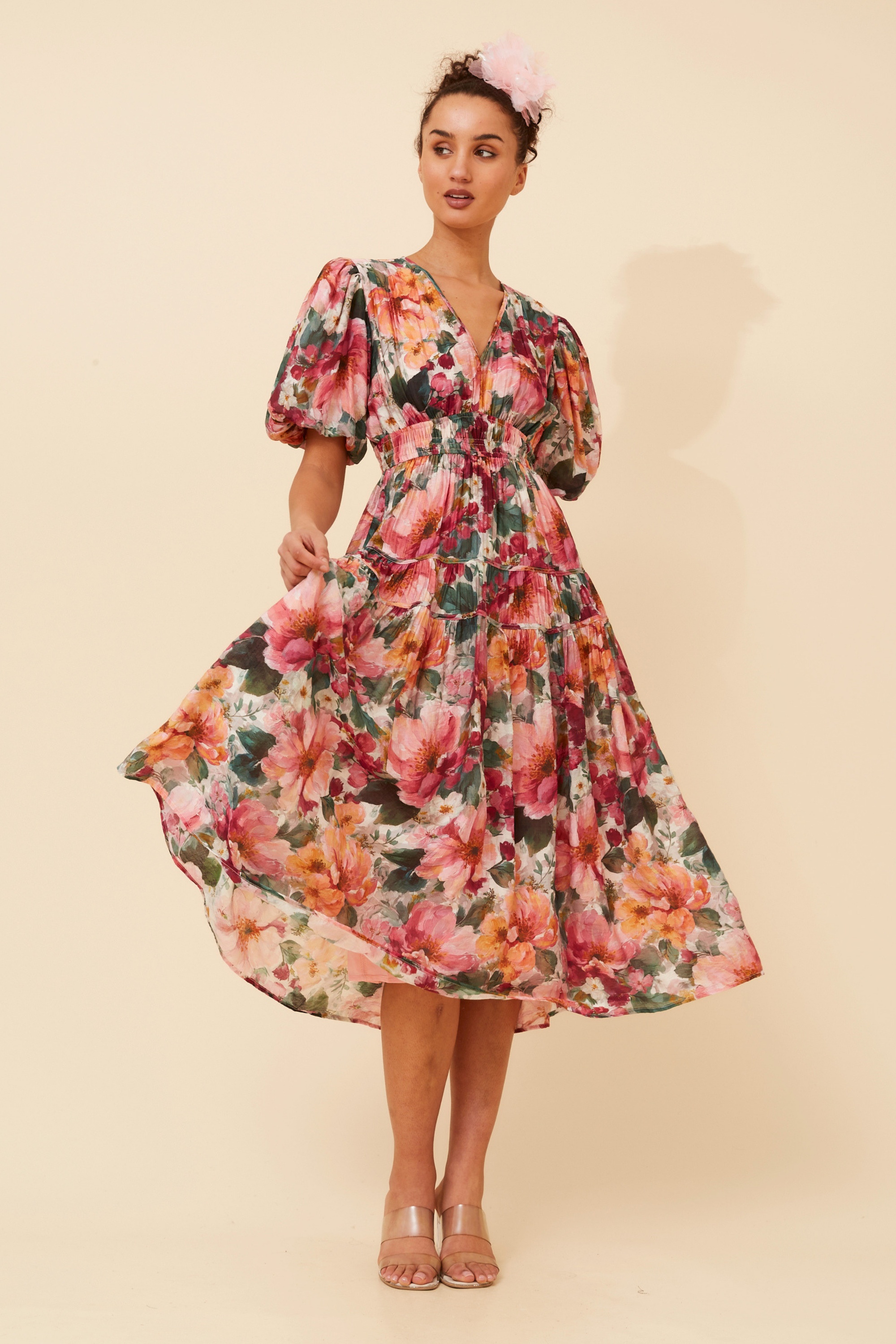 ANUSHKA FLORAL MIDI DRESS