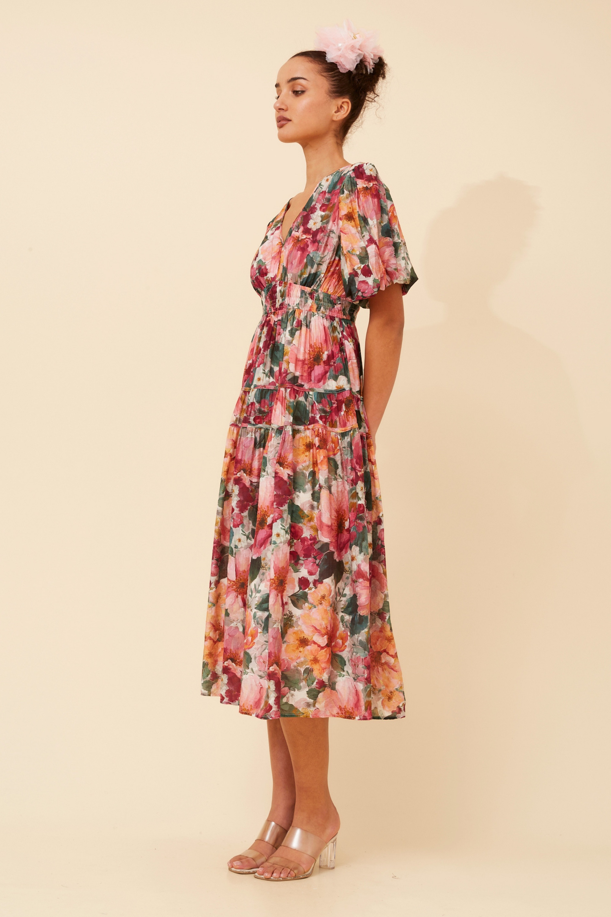 ANUSHKA FLORAL MIDI DRESS