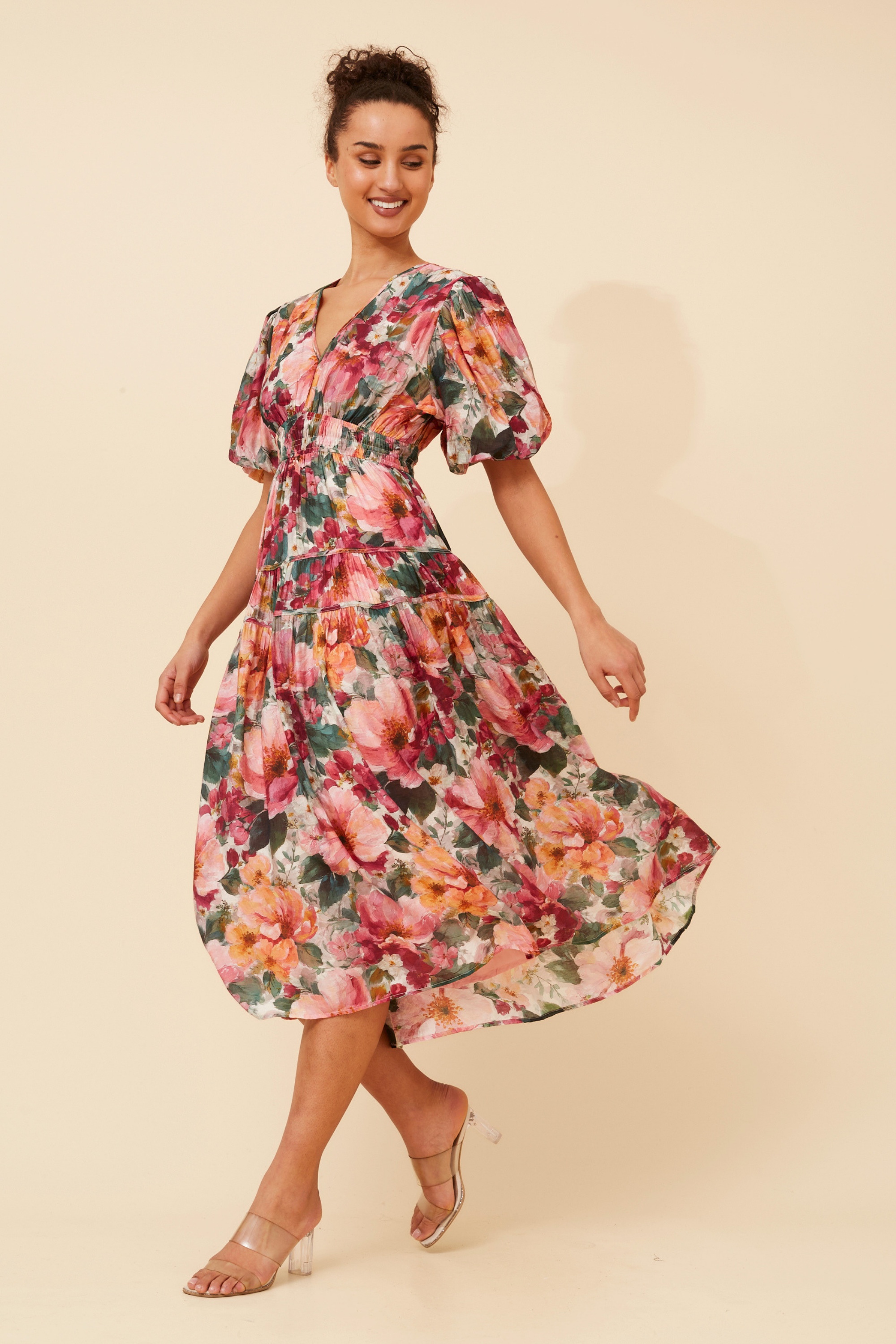 ANUSHKA FLORAL MIDI DRESS
