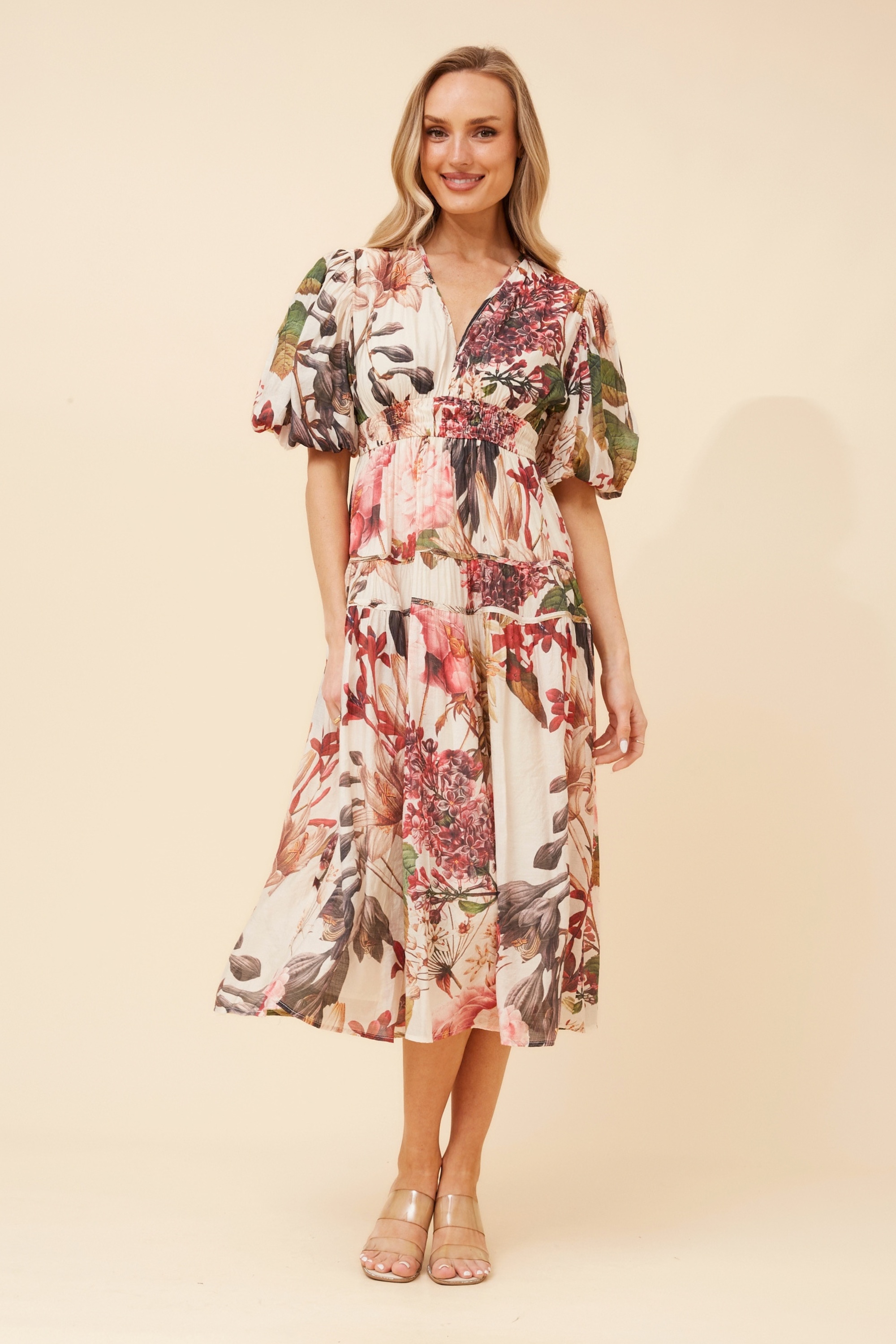 ANUSHKA FLORAL MIDI DRESS