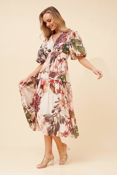 ANUSHKA FLORAL MIDI DRESS