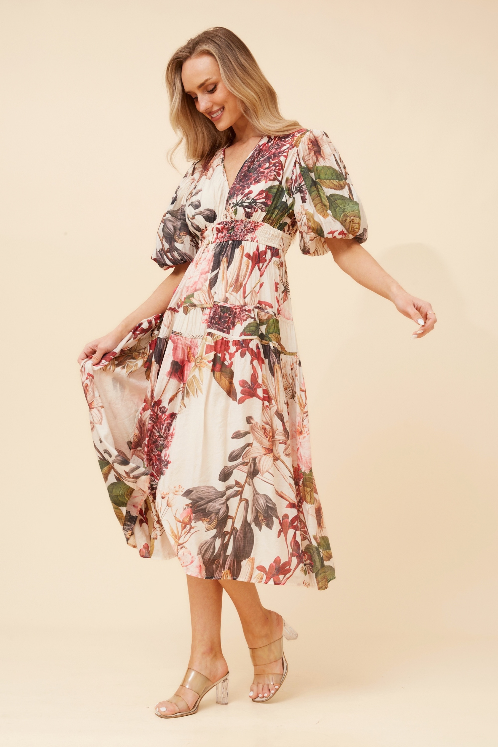 ANUSHKA FLORAL MIDI DRESS