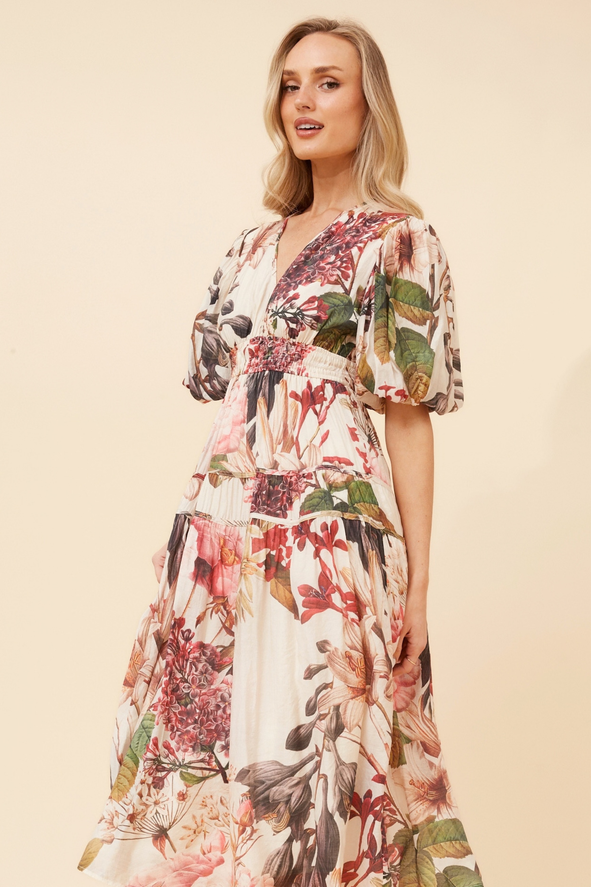 ANUSHKA FLORAL MIDI DRESS